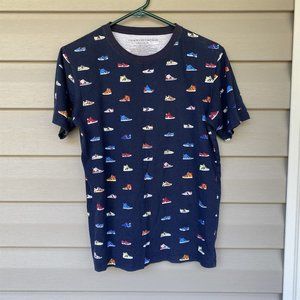 Hilfiger T Shirt Sneaker Print Boys Youth 16-18 Blue allover print